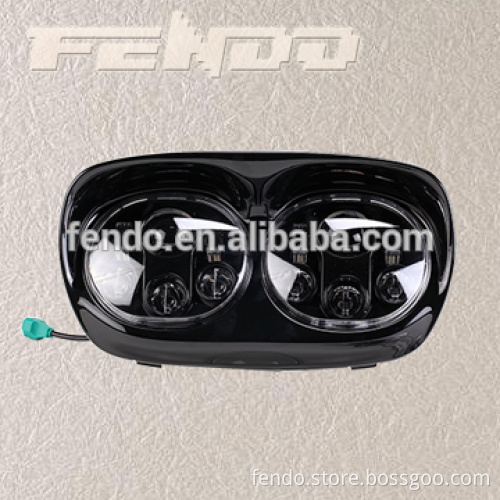 High Brightness PC Double Round Motorcycle Harley Jeep LED Headlight High/Low Beam Lamp